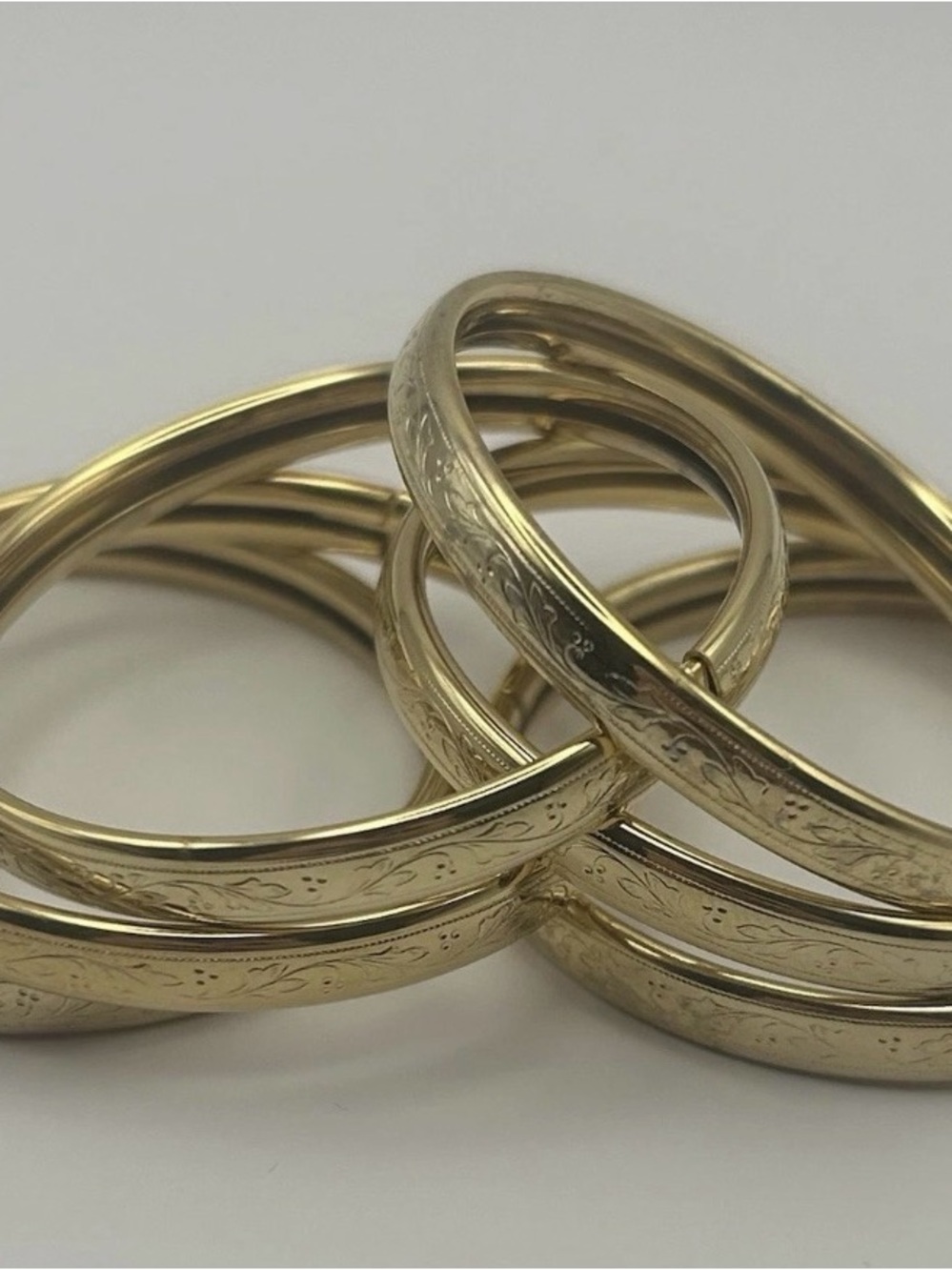 Vintage Dead Stock Hinged Baby Bracelets (one Bracelet) Gold Plated